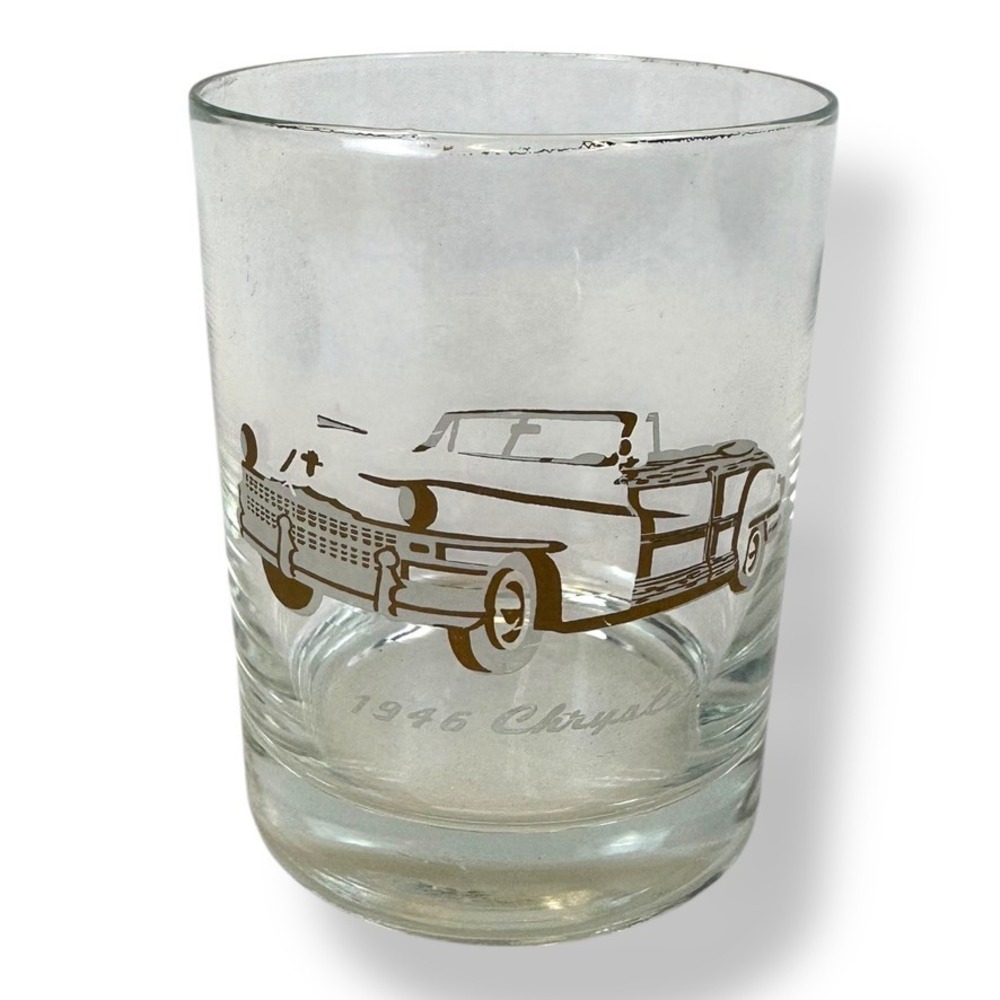 Vtg 1946 Chrysler Car Collector's Glass Automotive Memorabilia